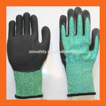 CER-Standard-Glasindustrie-Antischnitt-Handschuhe, Sandy-Nitril-Beschichtung schnitt Handschuhe der Stufe-5